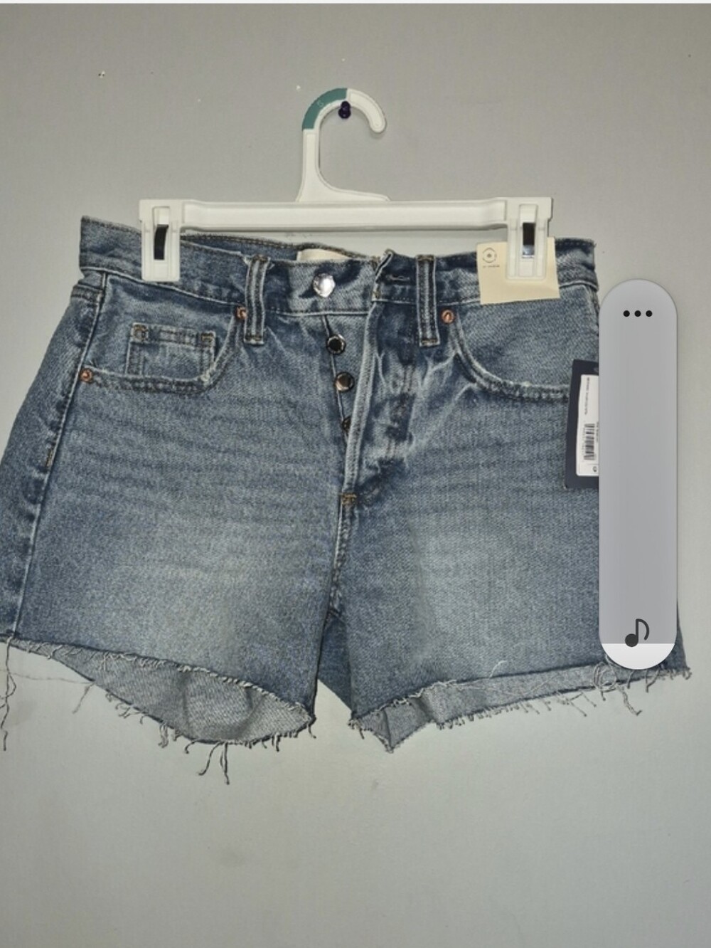 Universal Thread Light Blue High-Rise Raw Hem Denim Shorts